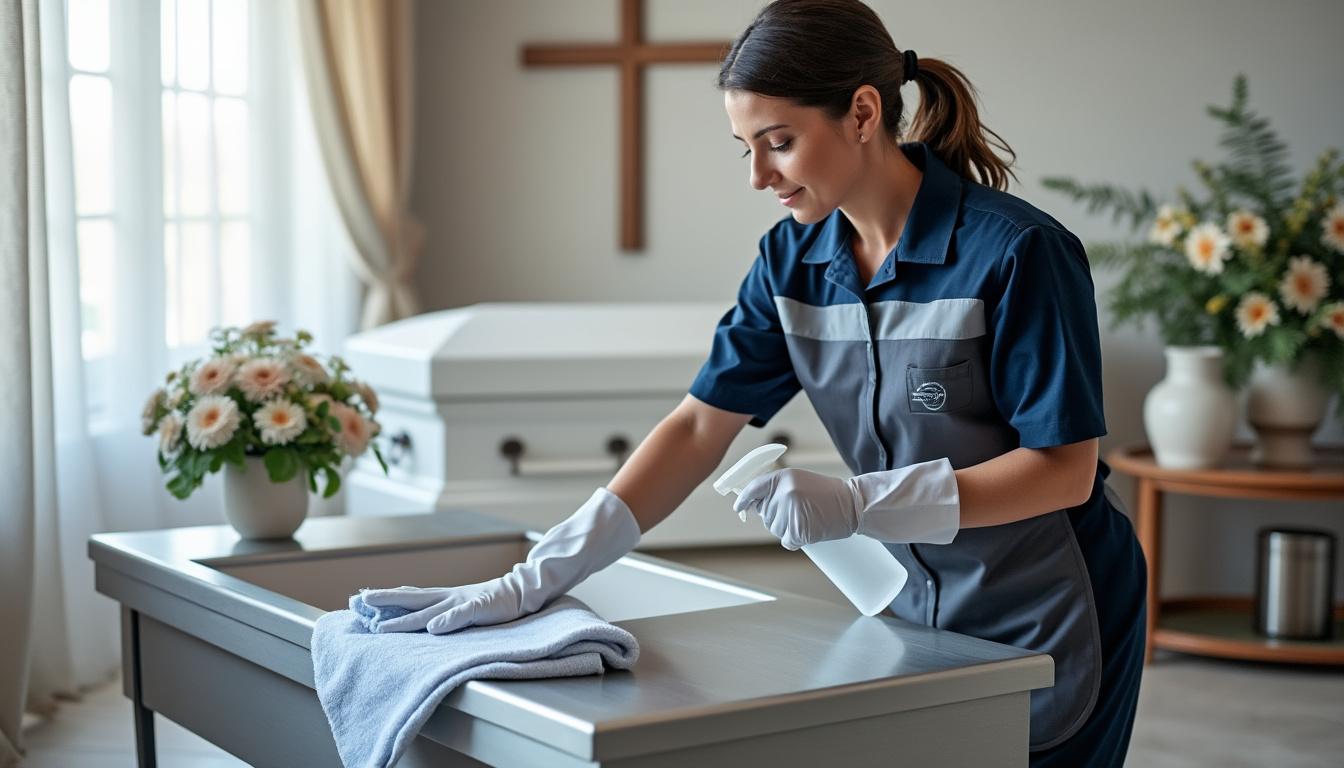 entreprise spécialisée dans le nettoyage de chambres funéraires en région paca. obtenez un devis gratuit, découvrez nos tarifs compétitifs et bénéficiez d'un service professionnel et respectueux.